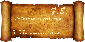 Fürster Sudárka névjegykártya